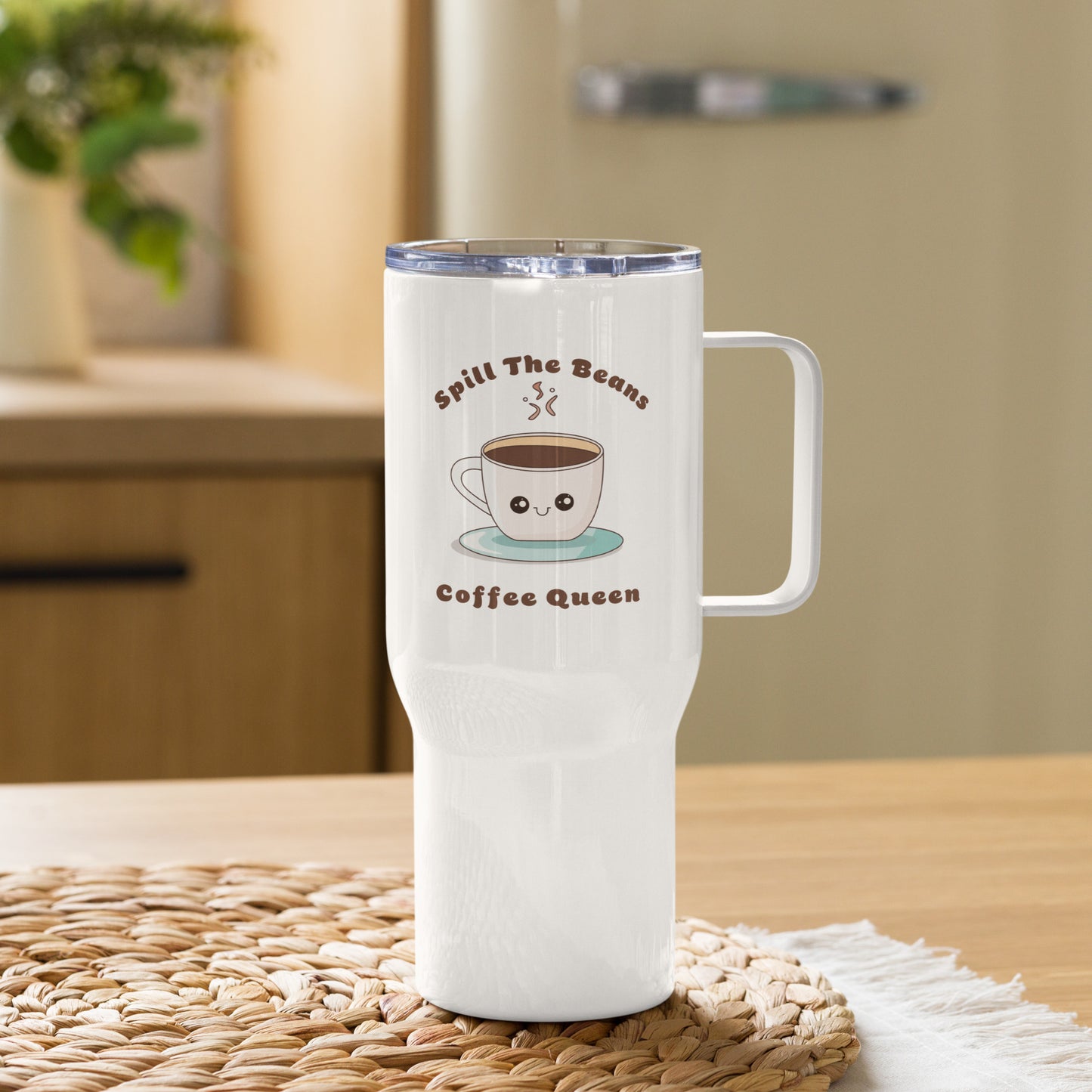 spill the beans travel mug