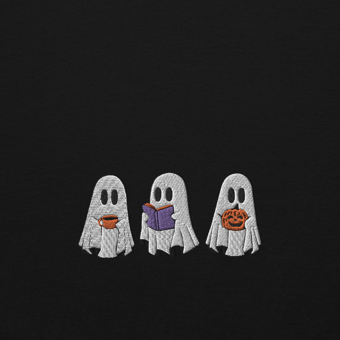 ghost friends embroidered sweatshirt