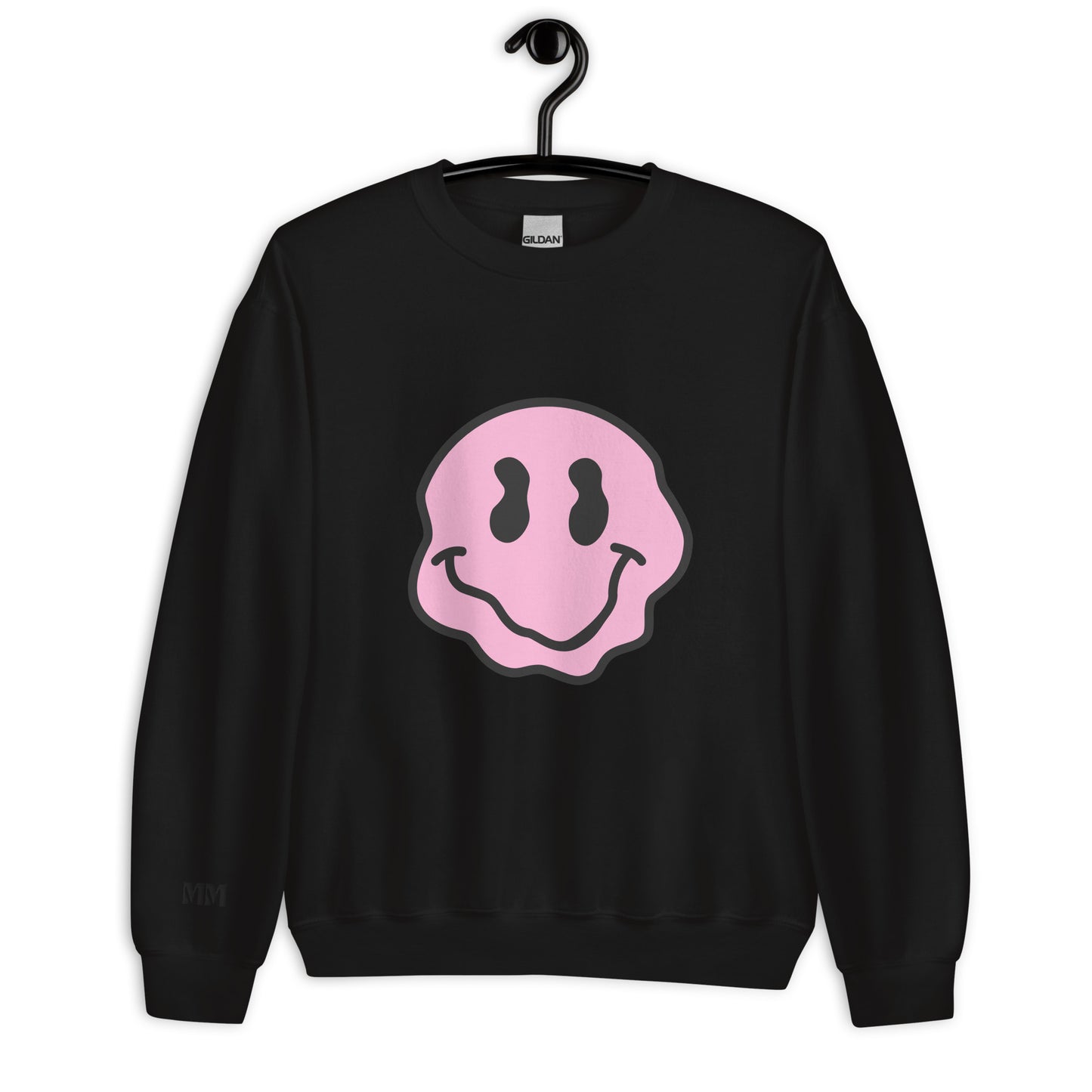 pink melted smiley sweatshirt