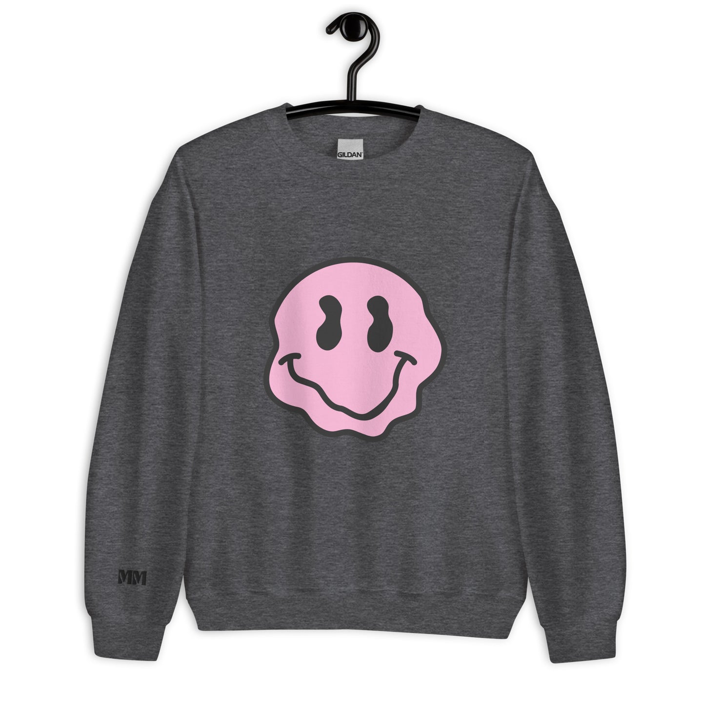 pink melted smiley sweatshirt