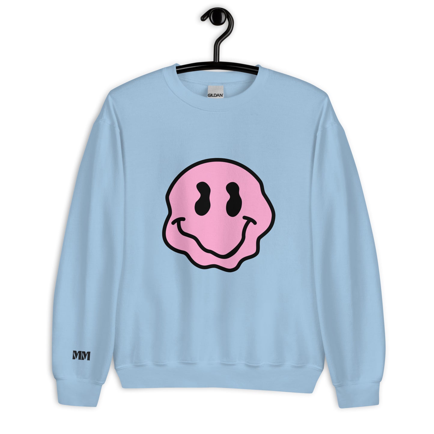 pink melted smiley sweatshirt