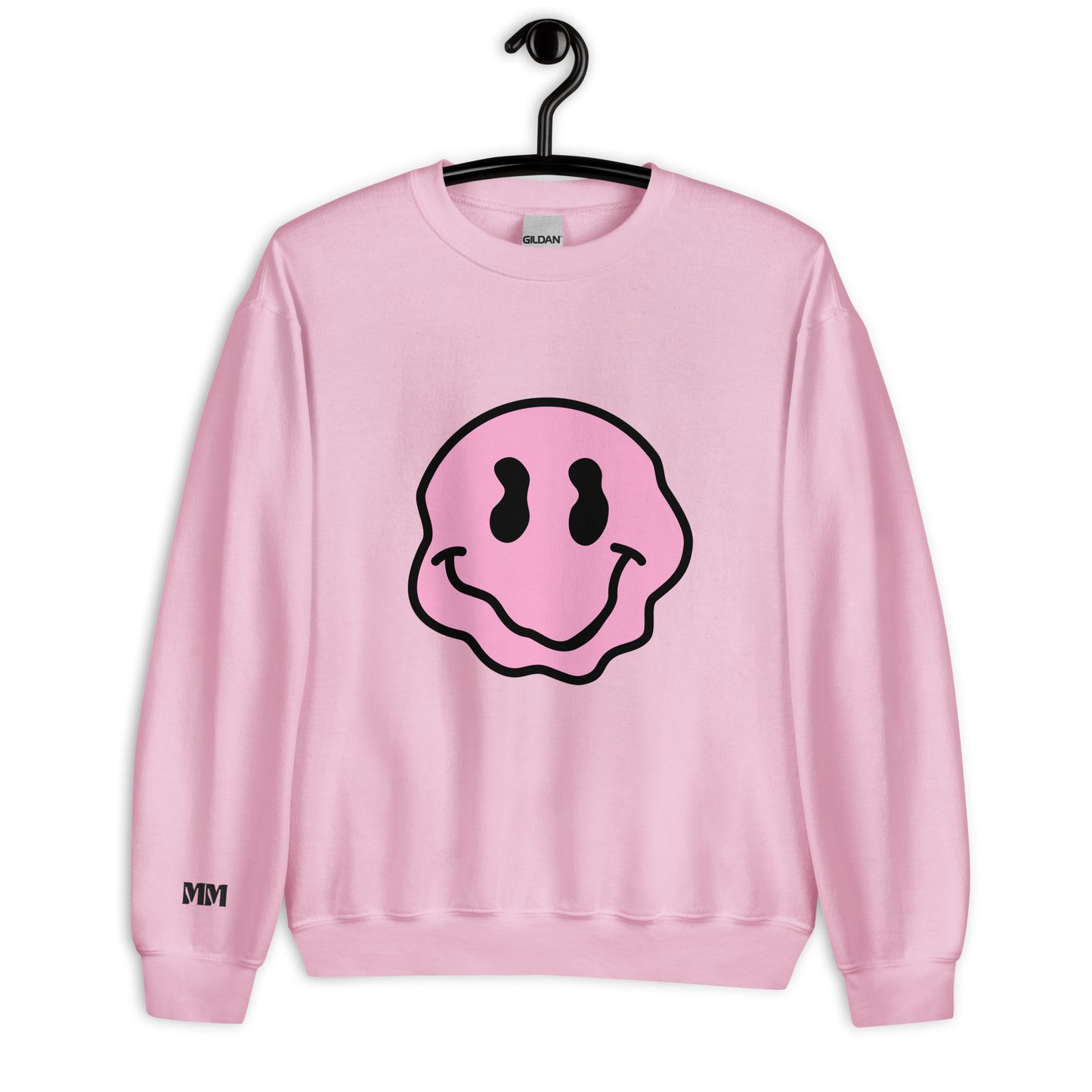 pink melted smiley sweatshirt