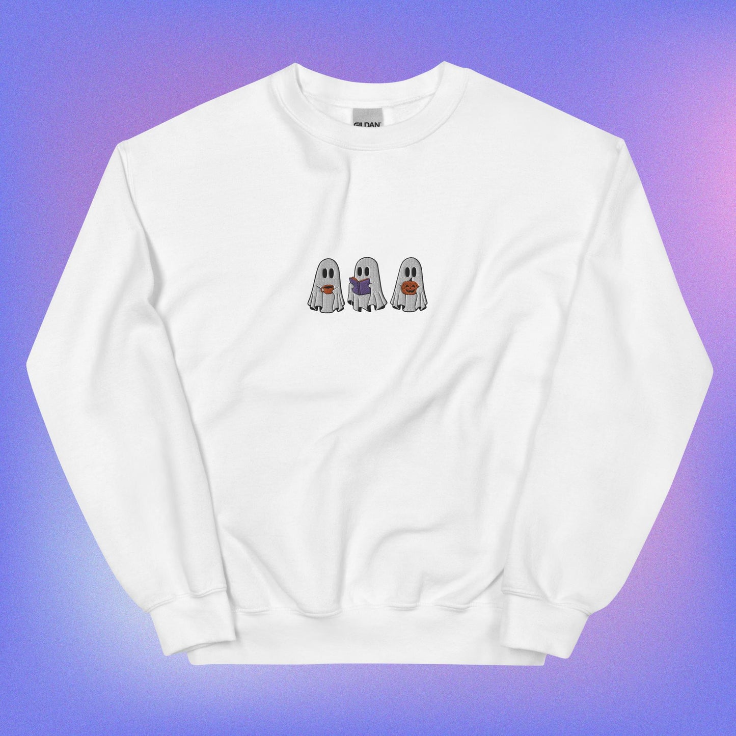 ghost friends embroidered sweatshirt