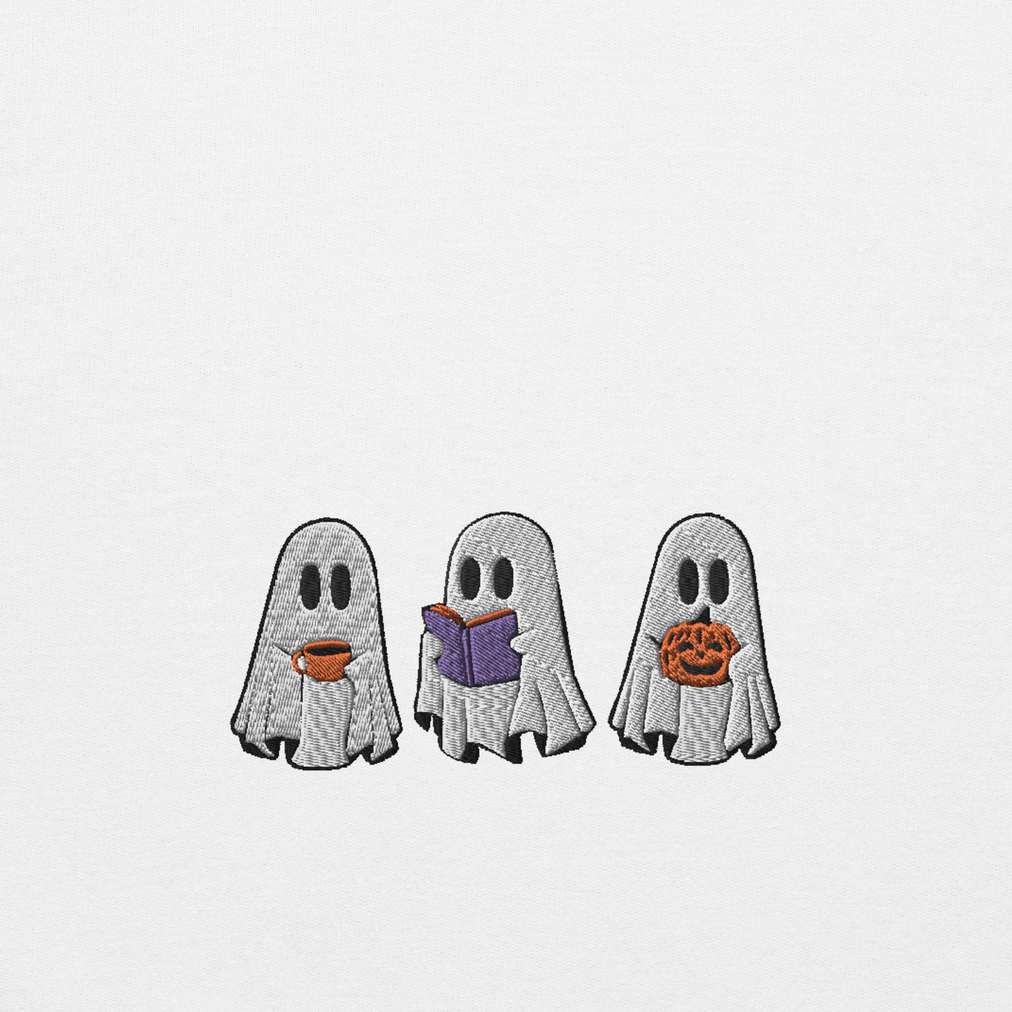 ghost friends embroidered sweatshirt