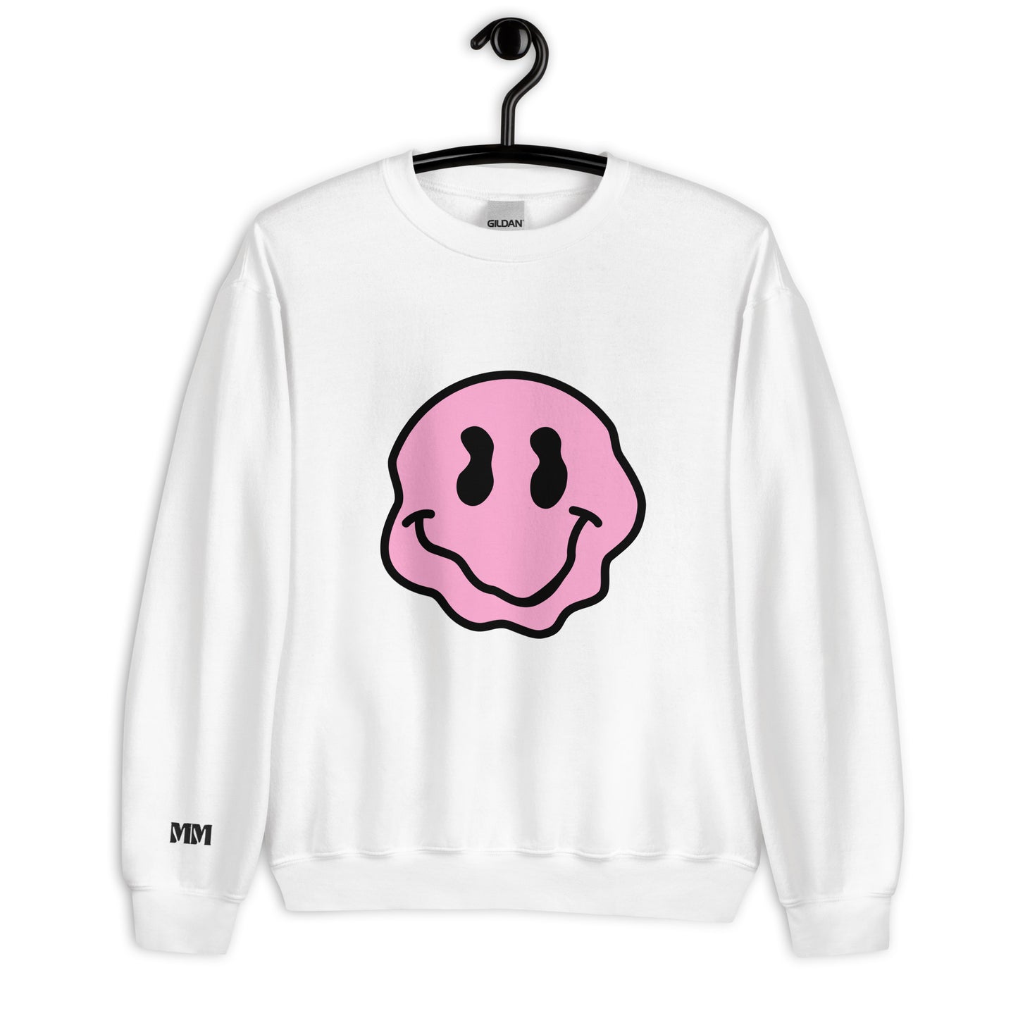 pink melted smiley sweatshirt