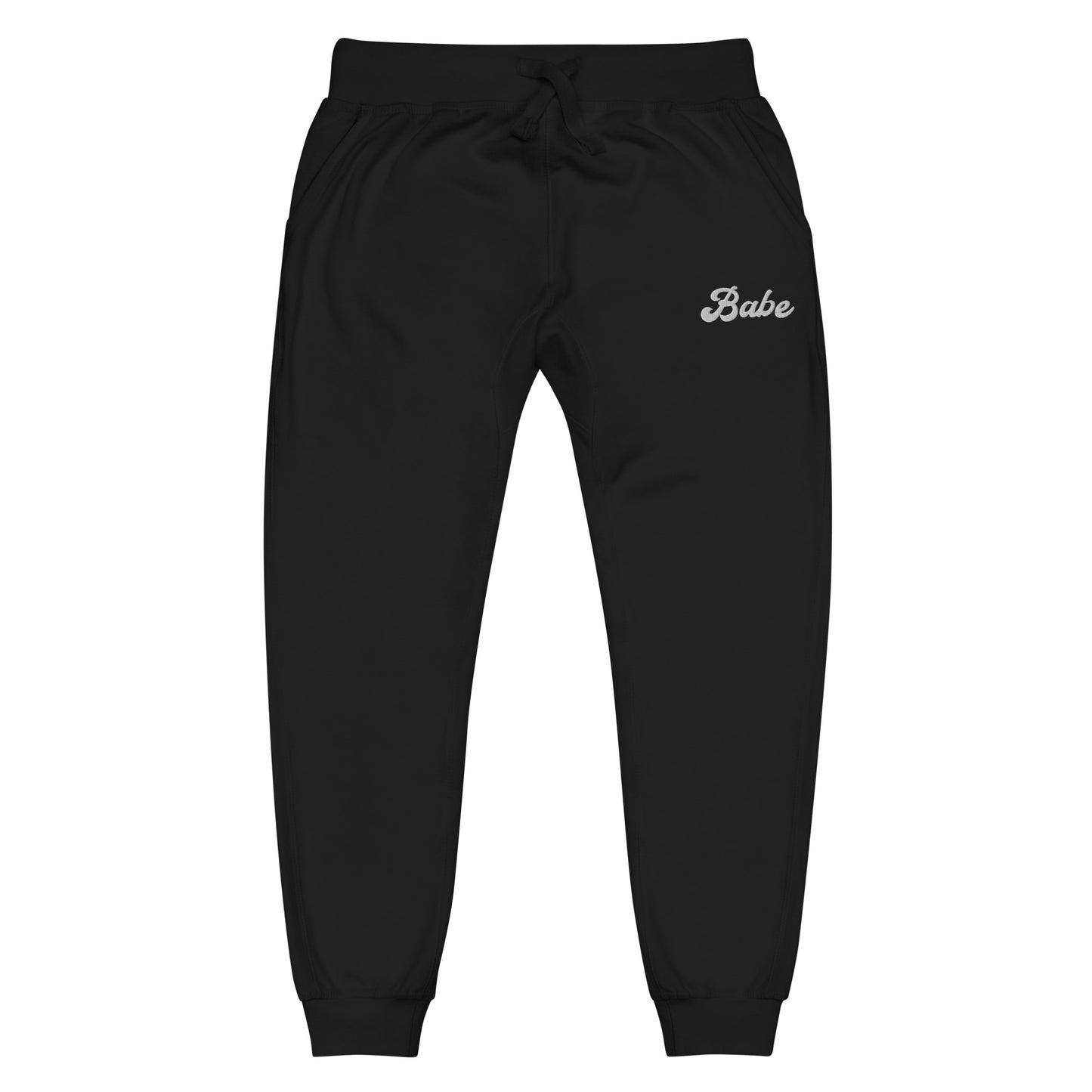 babe fleece sweatpants (white text)