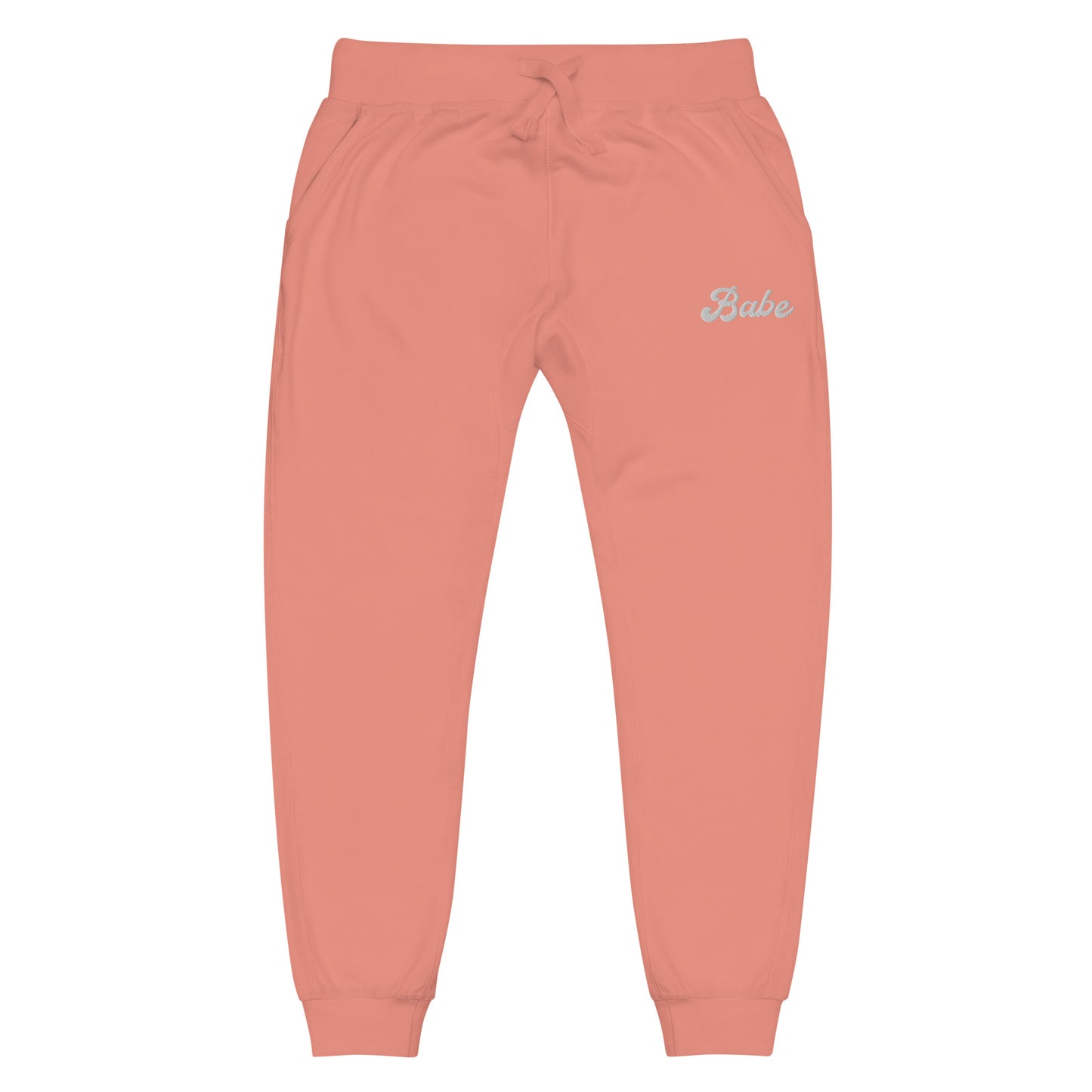 babe fleece sweatpants (white text)