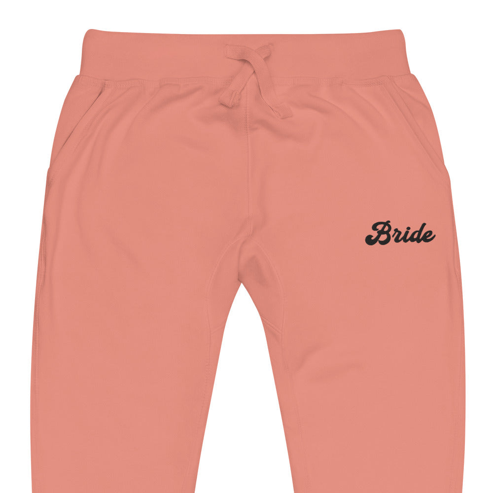 bride fleece sweatpants (black text)