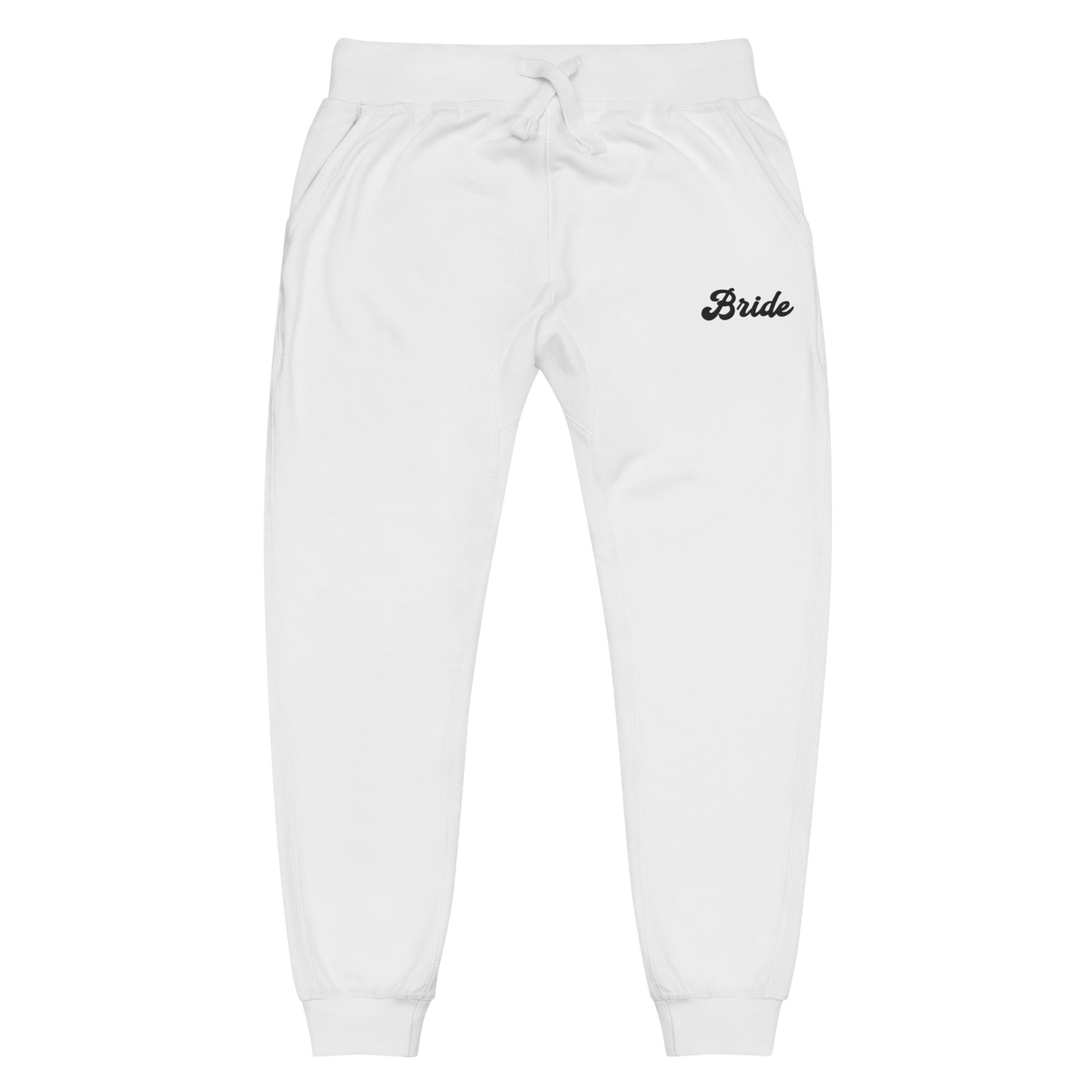 bride fleece sweatpants (black text)