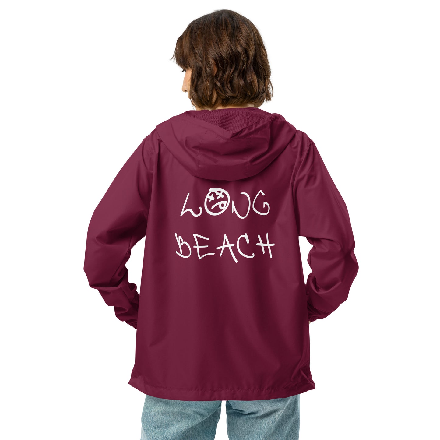 long beach graffiti lightweight zip up windbreaker (unisex)