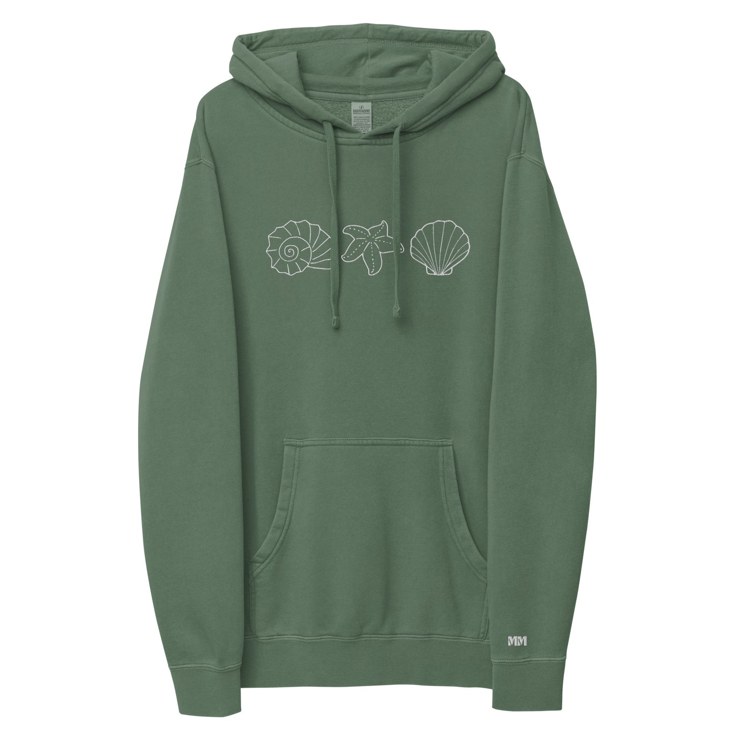 sea shells pigment-dyed hoodie