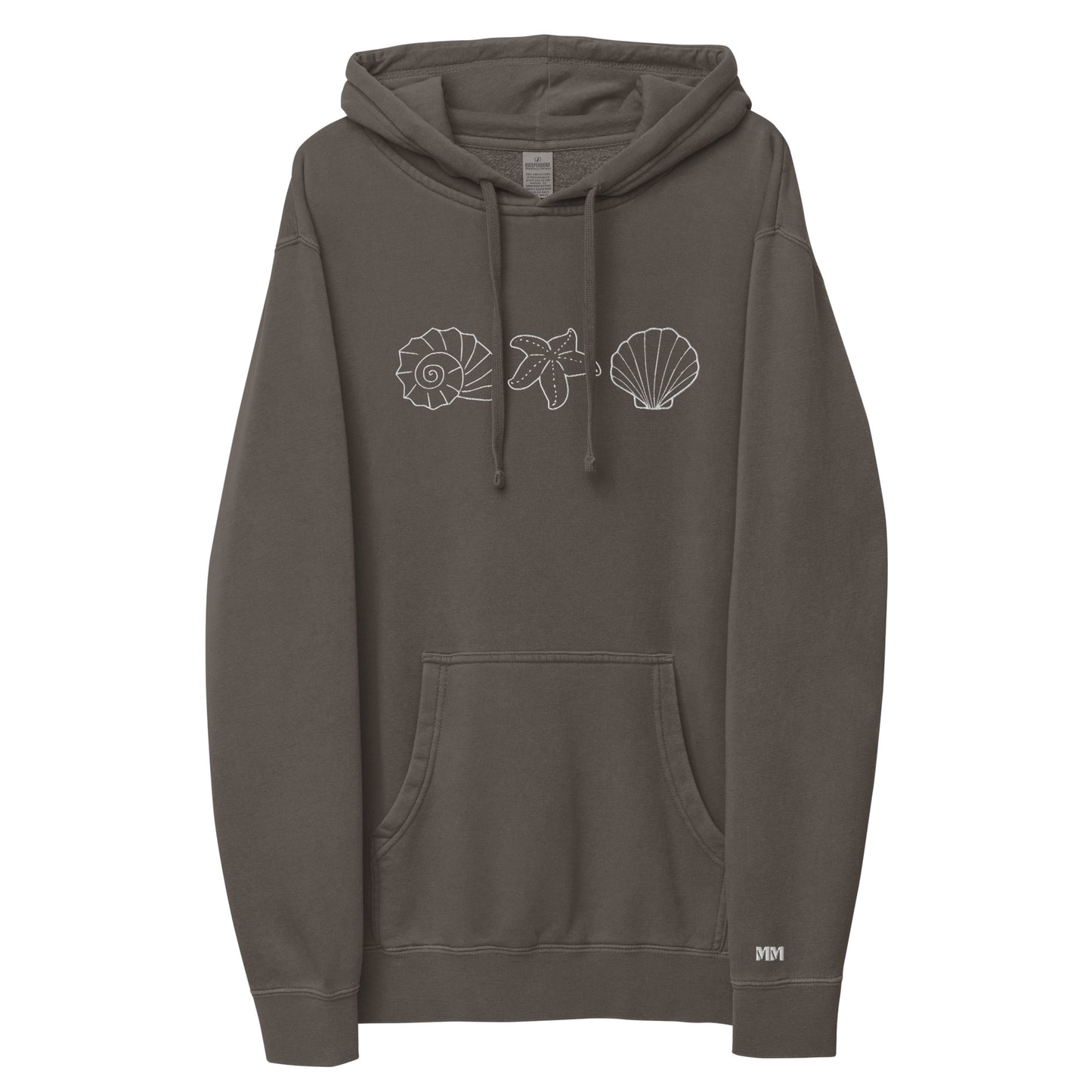 sea shells pigment-dyed hoodie