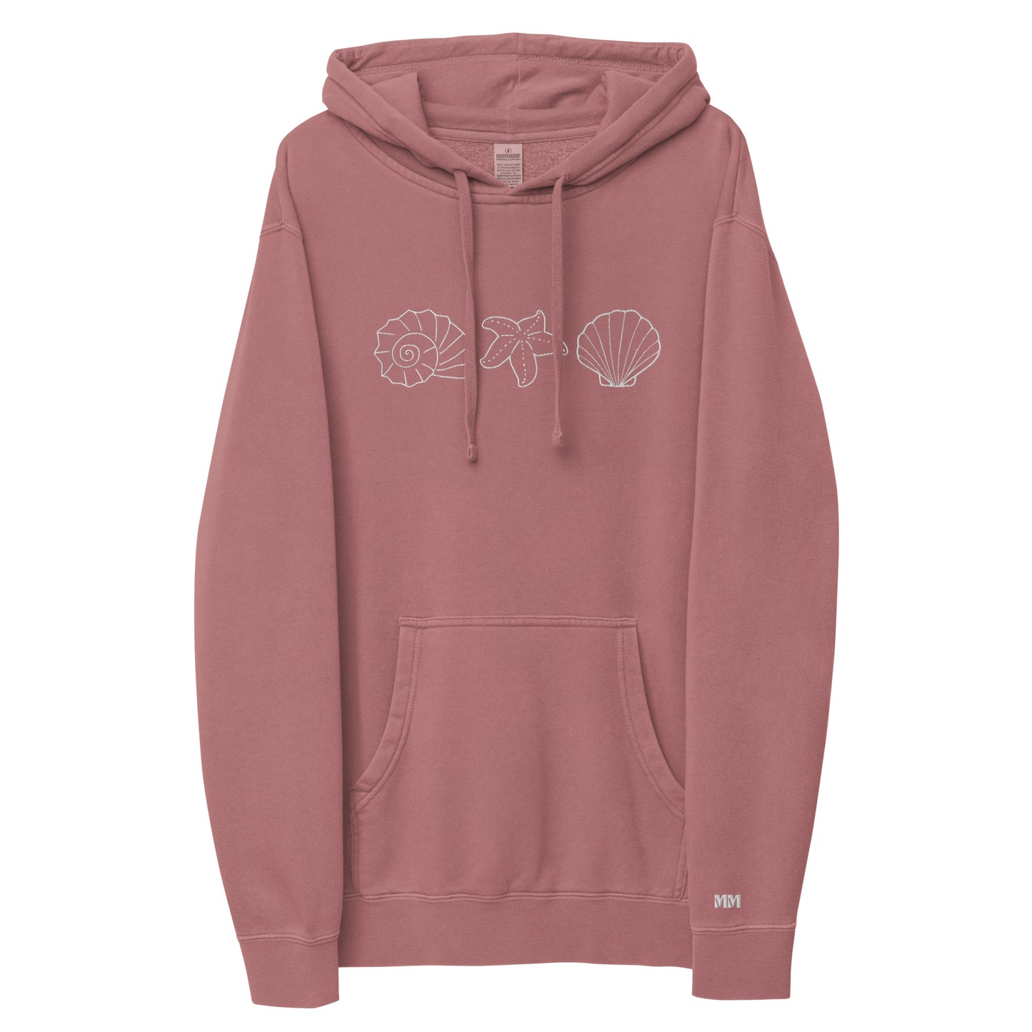 sea shells pigment-dyed hoodie
