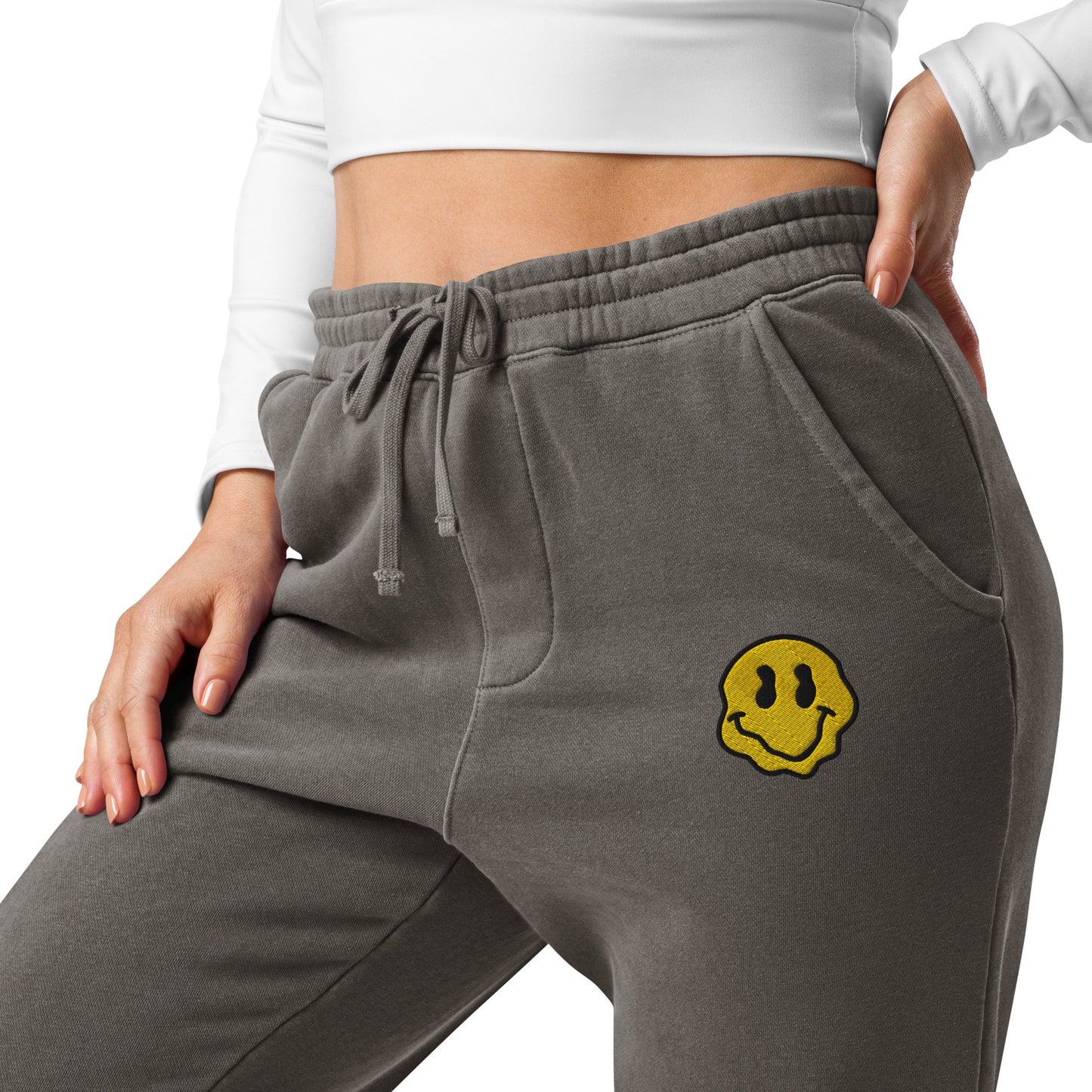 droopy smile pigment-dyed sweatpants