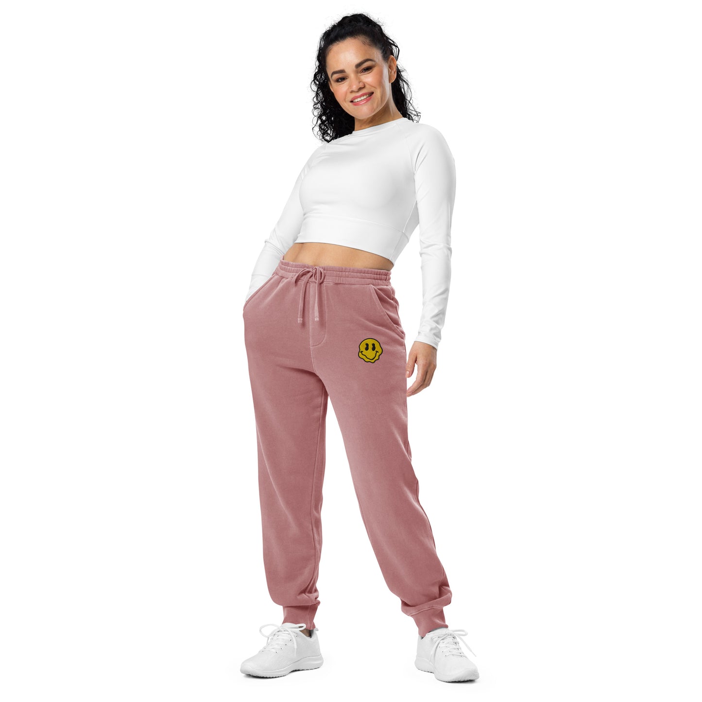 droopy smile pigment-dyed sweatpants