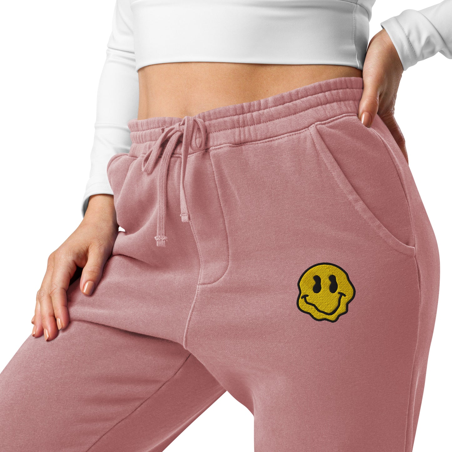 droopy smile pigment-dyed sweatpants