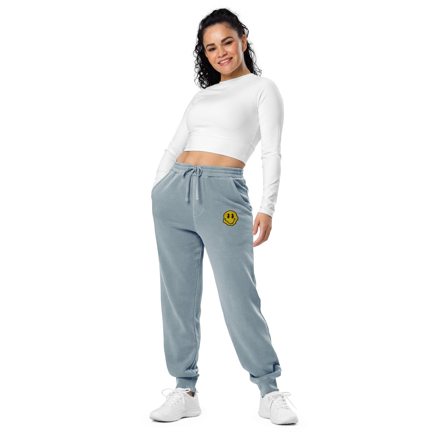 droopy smile pigment-dyed sweatpants