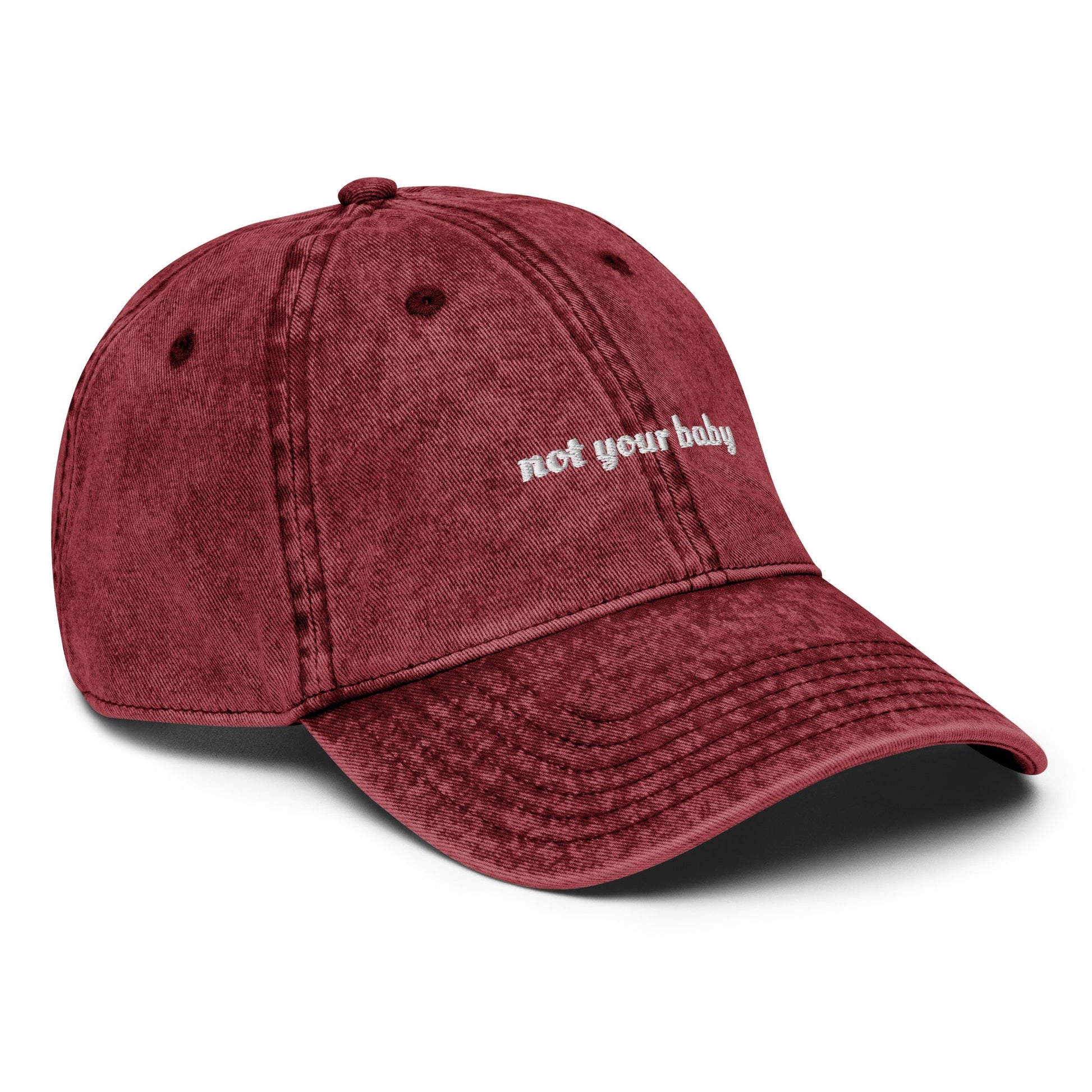 NOT YOUR BABY VINTAGE CAP-66883A1D013ED_Maroon