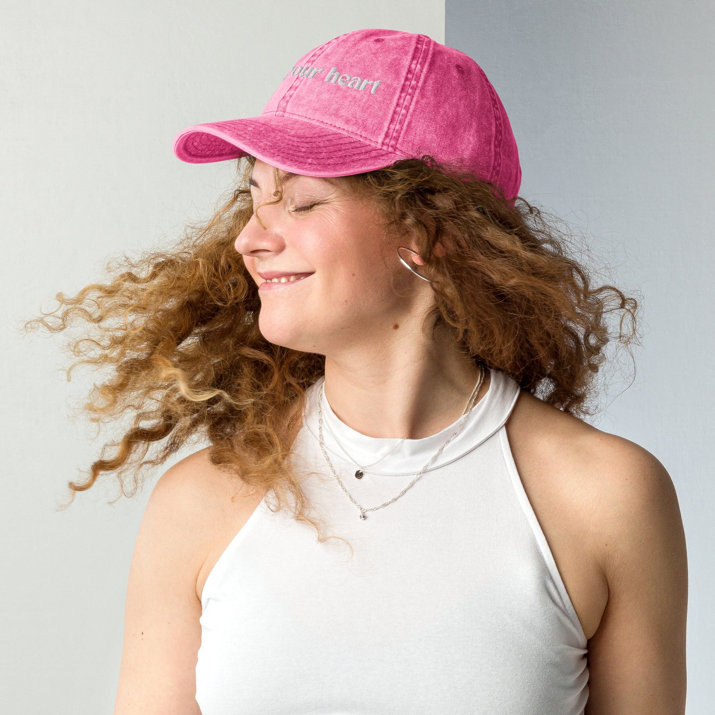 bless your heart embroidered faded jean cap