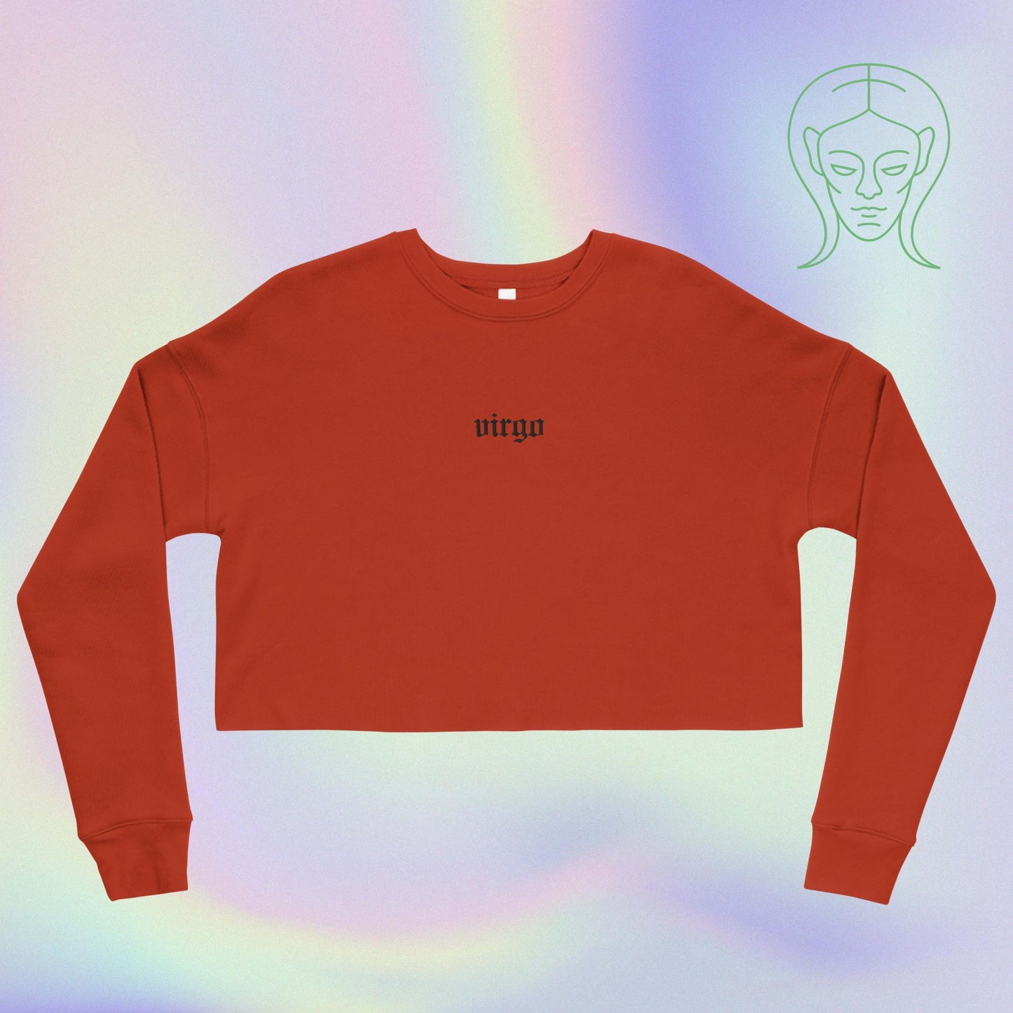 virgo embroidered + cropped sweatshirt