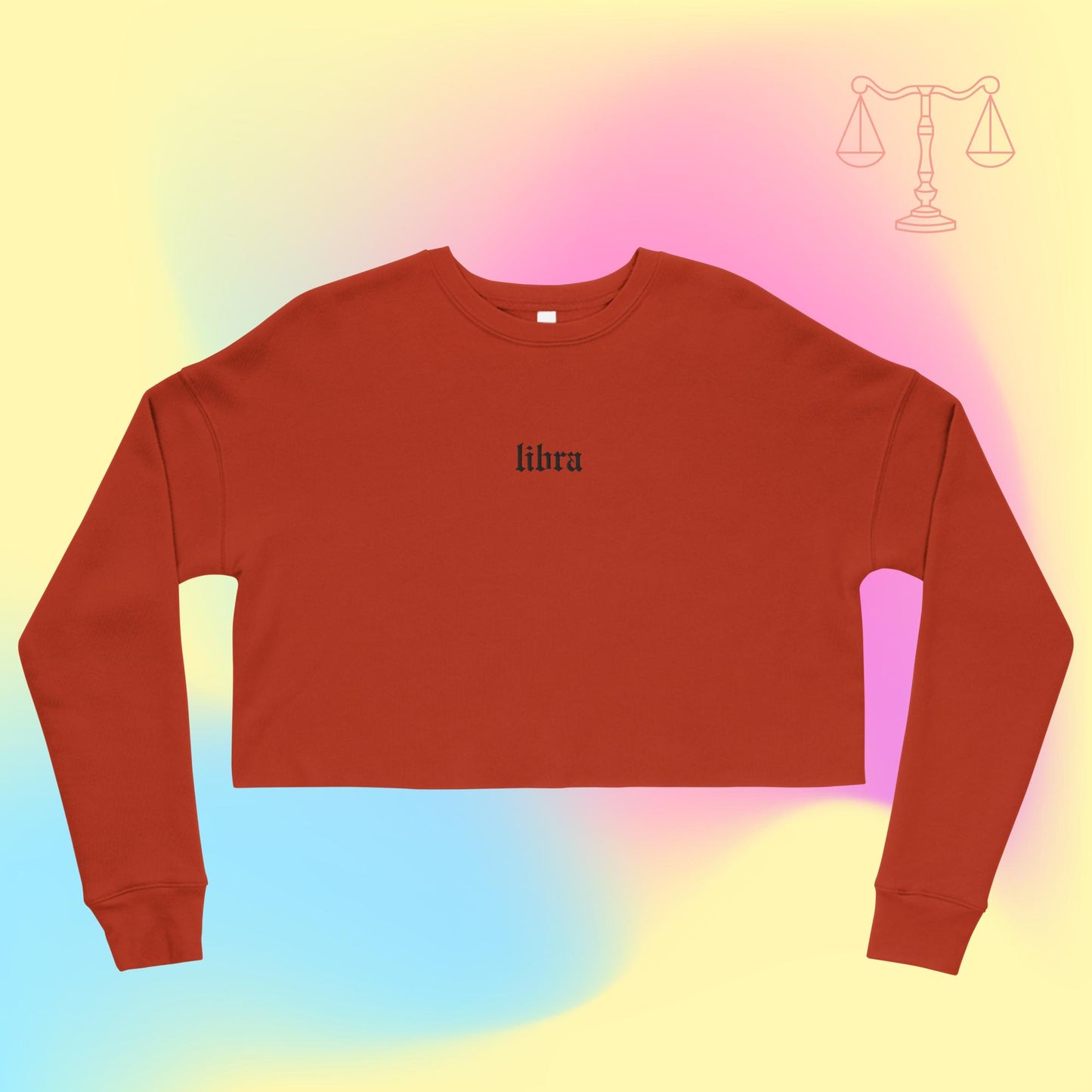 libra embroidered + cropped sweatshirt