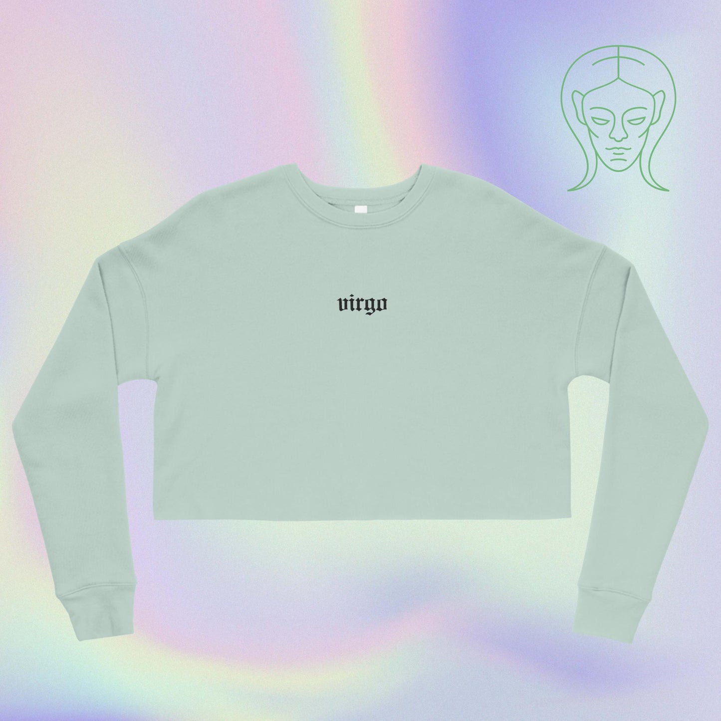 virgo embroidered + cropped sweatshirt