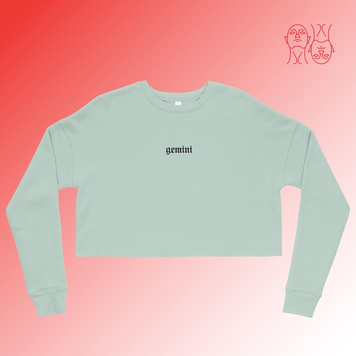 gemini embroidered + cropped sweatshirt