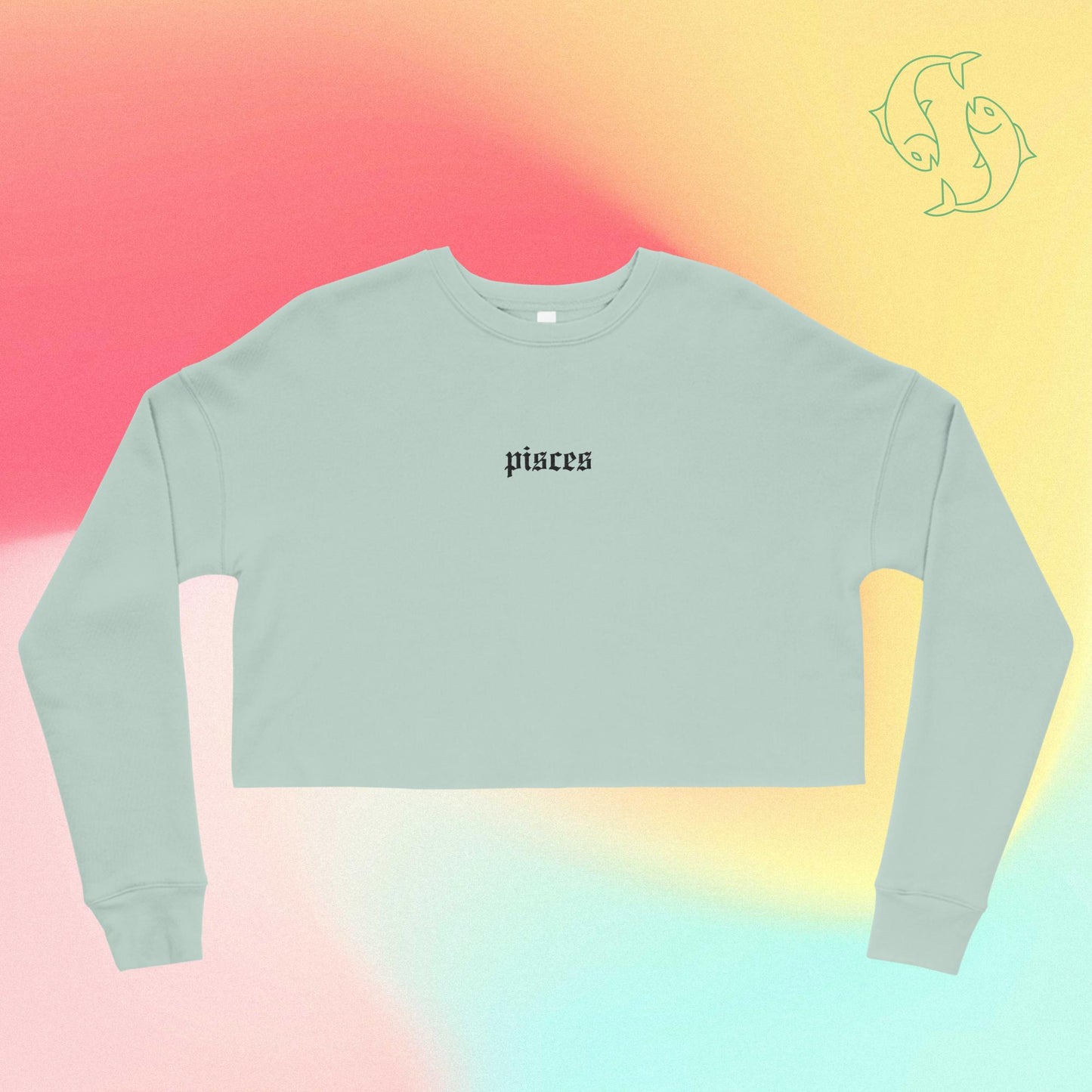 pisces embroidered + cropped sweatshirt