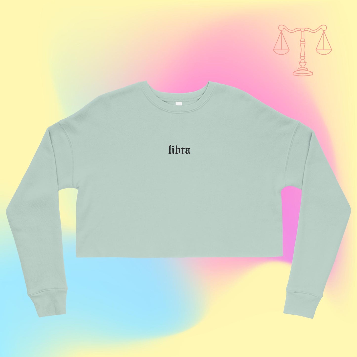 libra embroidered + cropped sweatshirt