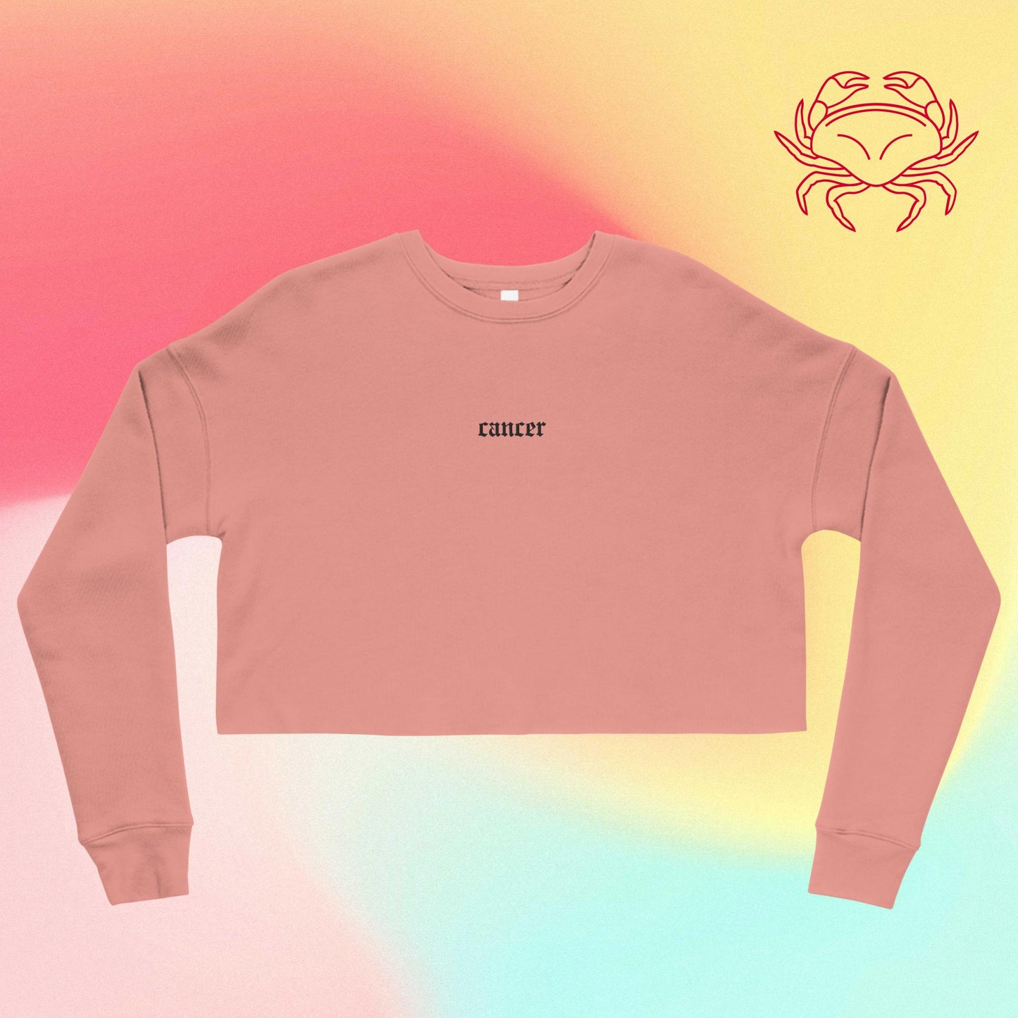 cancer embroidered + cropped sweatshirt