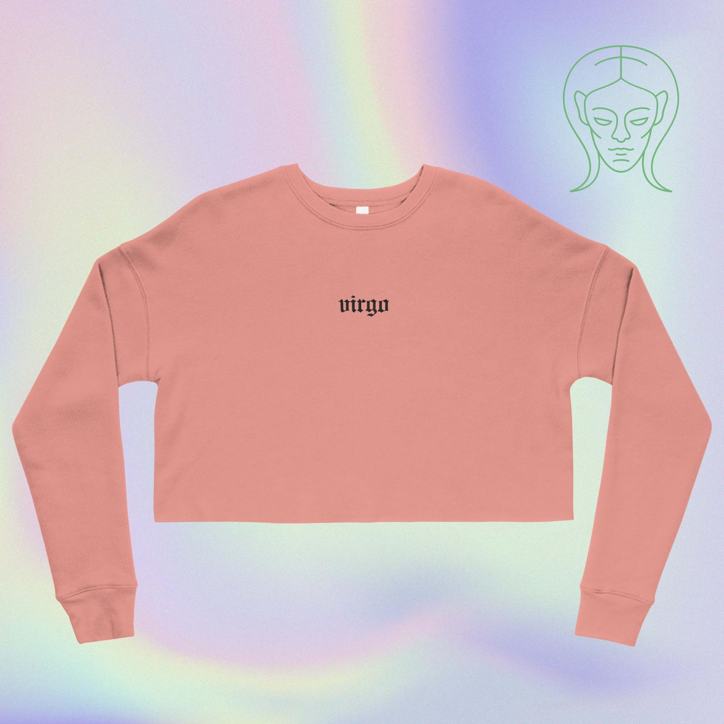 virgo embroidered + cropped sweatshirt