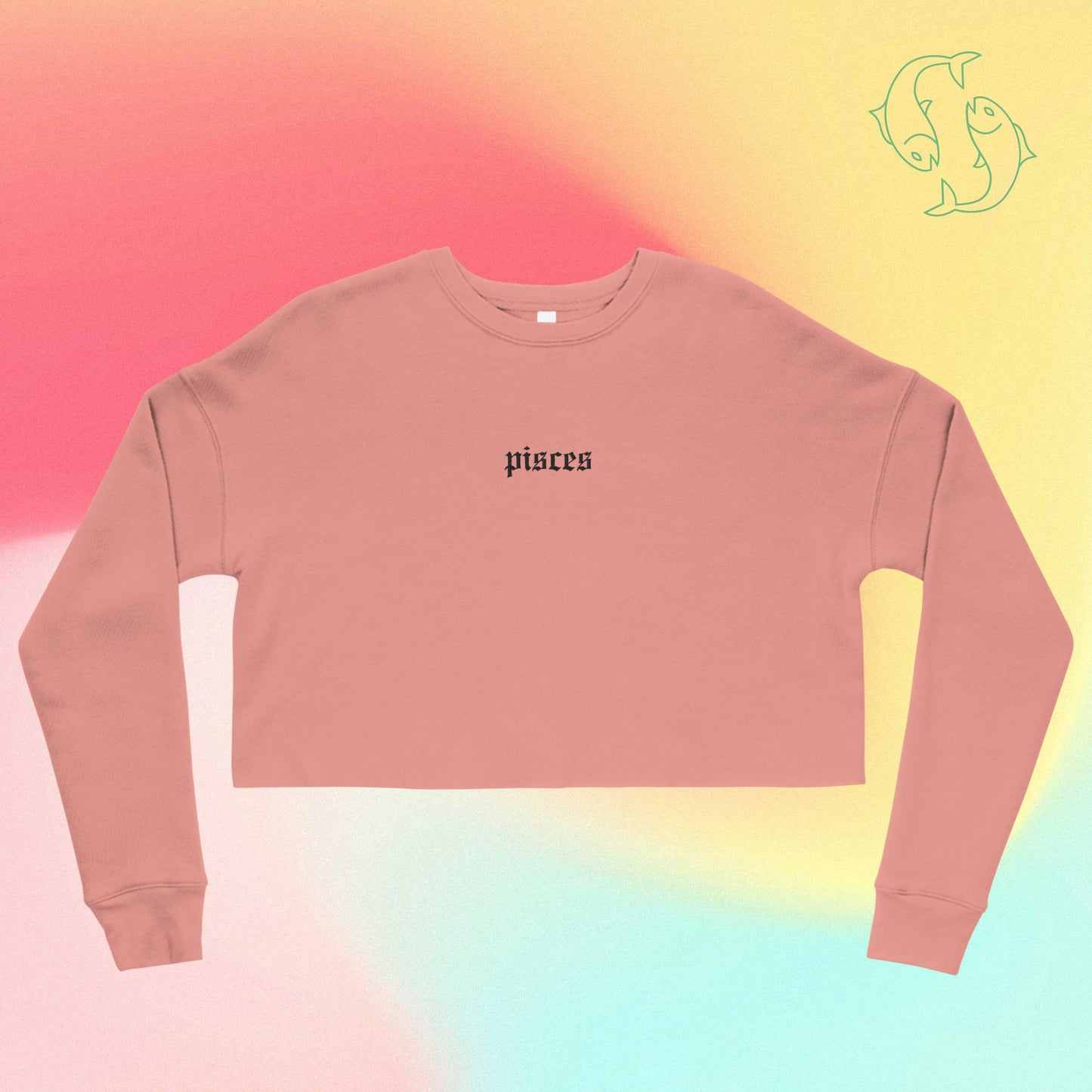 pisces embroidered + cropped sweatshirt