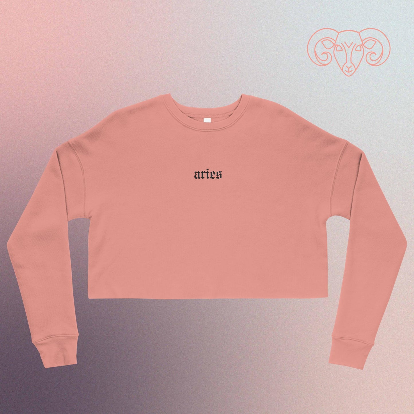 aries embroidered + cropped sweatshirt