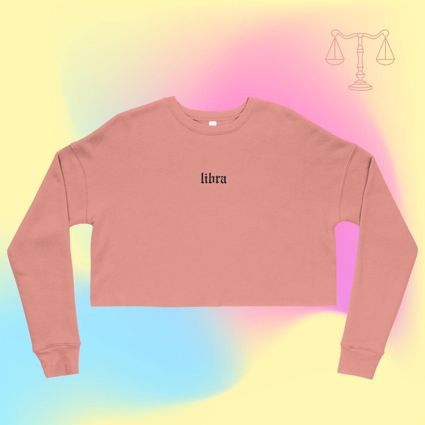 libra embroidered + cropped sweatshirt