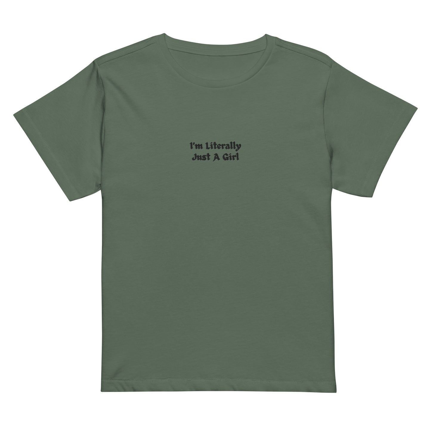 just a girl embroidered t-shirt