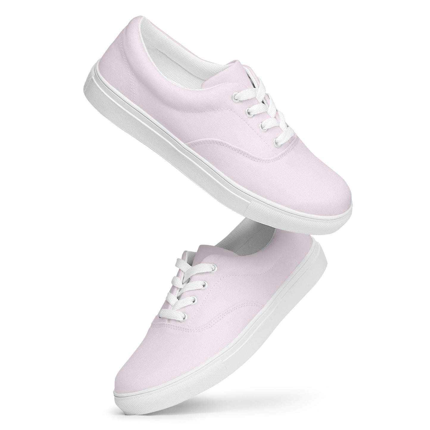 baby pink women's lace-up canvas shoes